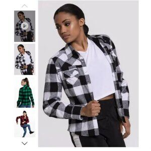 Weissman AH3623 - Buffalo Plaid Flannel Shirt (Black & White)